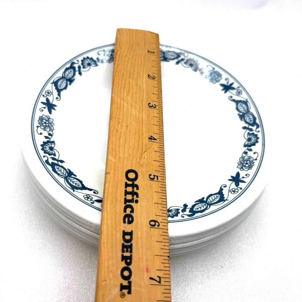 Set Of 7 Corelle By Corning  6" Saucers  Plate “Old Town Blue” White W/ Blue - Picture 2 of 5